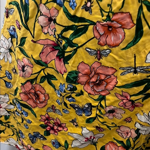 Hollister Yellow with Pink Floral Midi Sundress with Keyhole Cut - Picture 4 of 13